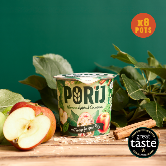 8 x Moreish Apple & Cinnamon Flavour instant Porridge Pots