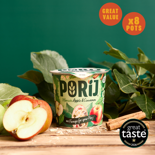 8 x Moreish Apple & Cinnamon Flavour instant Porridge Pots
