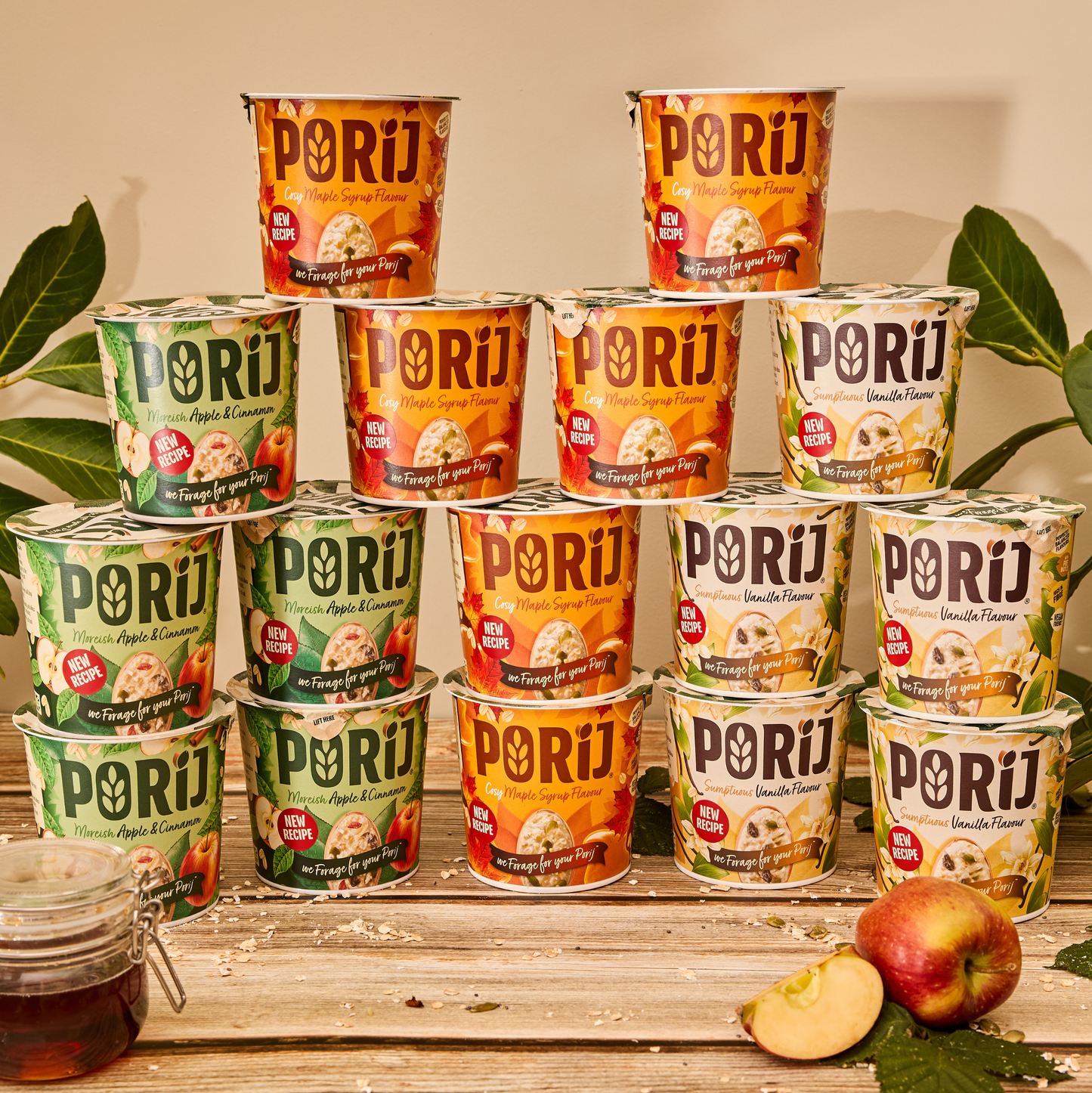 PORiJ | Instant Porridge Pots | Mixed pack of 24 x 60g | Ready to Eat in Minutes