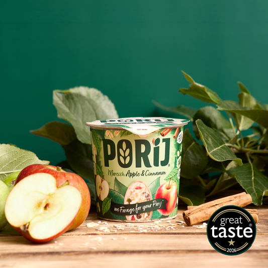Award Winning | Instant Porridge Pots pack of 8 x 60g | Moreish Apple & Cinnamon | Ready to Eat in Minutes